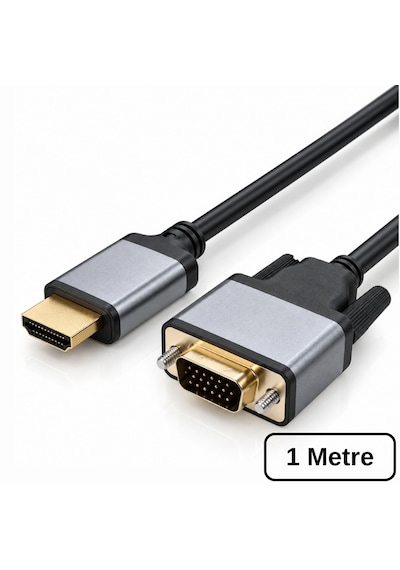 6100 Hdmı To Vga Görüntü Çevirici Dönüştürücü Adaptör Monitör Uydu Tv Kablosu 1m