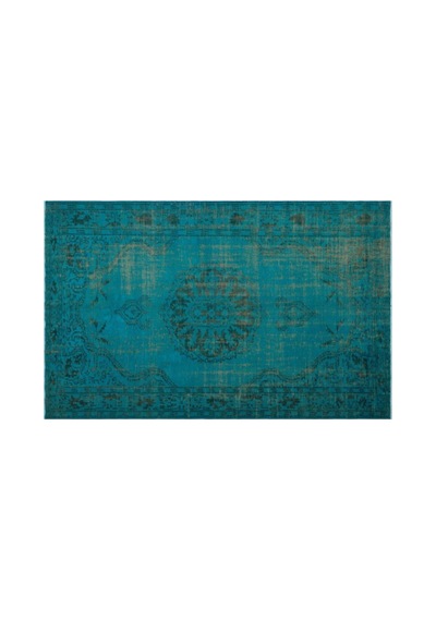 El Dokuması Vintage Yün-pamuk Turkuaz Halı 23734 172 X 278 Cm