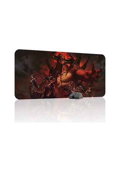 Diablo Kaymaz Dikişli Kauçuk Oyuncu Mousepad V1 - 90x40 Xxl Gaming Mouse Pad Fare Altlığı