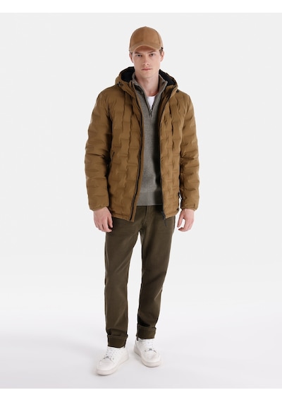 Colin's Colins Slim Fit Kapüşonlu Kahverengi Erkek Mont Cl1066366 Camel