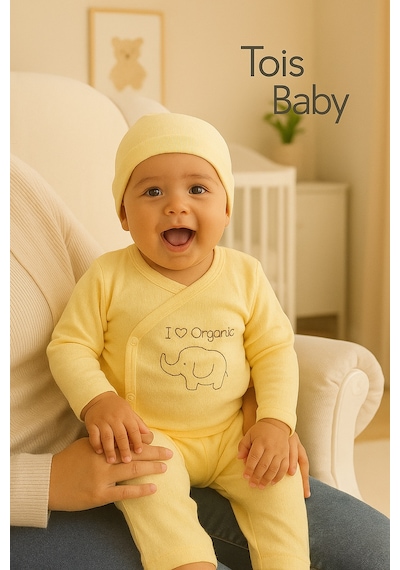 Tois Baby Organik Hastahane Çıkışı Bebek Takımı 0-3 Ay Sarı Renk Sarı