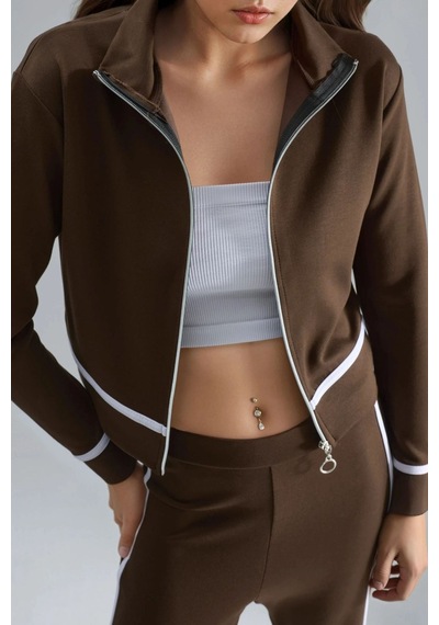 Hiccup Modal Dokulu Fermuarlı Sweatshirt Ve İspanyol Paça Pantolon İkili Takım Berşan Collection Kahve Kahvesi Hiccup Modal Dokulu Fermuarlı Sweatshirt Ve İspanyol Paça Pantolon İkili Takım Berşan Collection Kahve Kahvesi