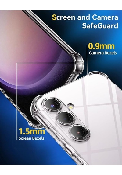 Galaxy S23 Fe Şeffaf Silikon Kılıf Antishock Köşeli Kamera Koruma