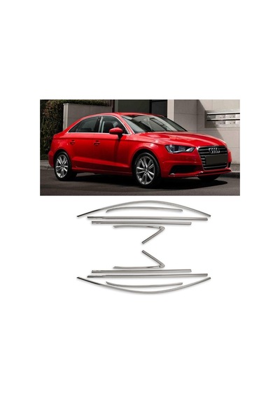 Audi A3 Sedan Krom Cam Çerçevesi Set 2013-2019 10 Parça