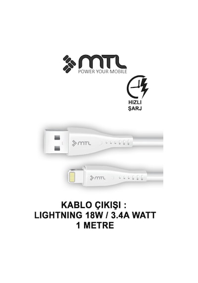 18w Qc 3.0 Destekli Hızlı Usb Adaptör + Lightning Apple Uyumlu iPhone Usb Kablo Hızlı Şarj Seti Mt1313