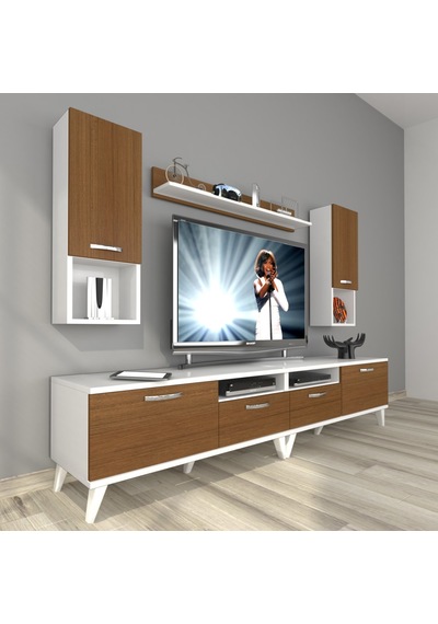Decoraktiv Eko 5220da Mdf Retro Tv Ünitesi Tv Sehpası Beyaz - Ceviz