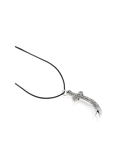 Oya Silver Zirkon Taşlı Gümüş Zülfikar Kolye Ucu 3.3x1cm Oyot340