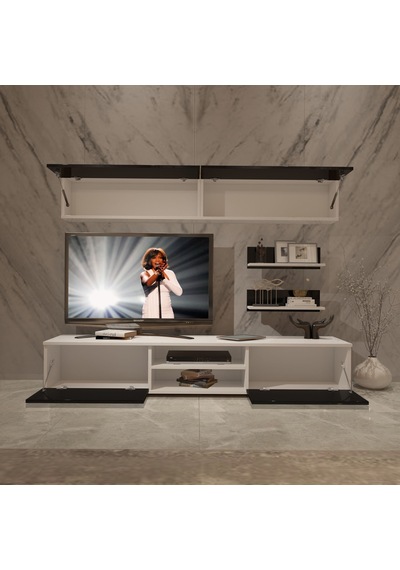Decoraktiv Eko 5 Mdf Dvd Tv Ünitesi Tv Sehpası Beyaz - Siyah
