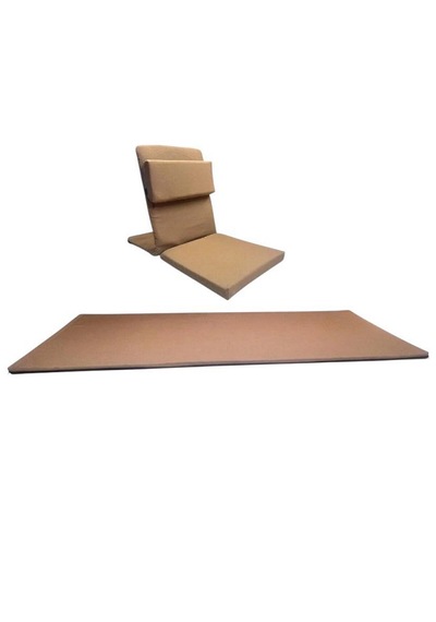 Backjack Meditasyon Sandalyesi Destekli Yer Minderi + 60x180 Kumaş Mat - Backjack 3xl Açık Kahverengi