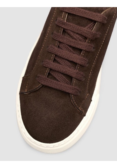 %100 Hakiki Süet Kahverengi Kürk Astarlı Bağcıklı Sneaker Ayakkabı Kahverengi