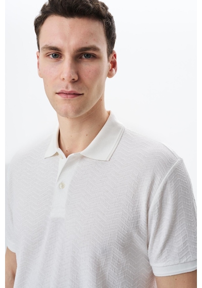 AR-MA Arma Erkek Basic Regular Fit Jakarlı Süprem Polo Yaka Tişört Y29374356402 Beyaz