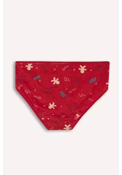 Defacto Kız Çocuk Yılbaşı Temalı Penye Slip Külot G4005a825wnrd107 Kırmızı-rd107