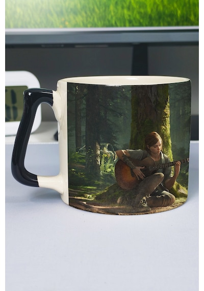 The Last Of Us Baskılı Seramik Lüks Kupa 1 Adet Özel Siyah Kulp Dalga Kulp V4d Çok Renkli