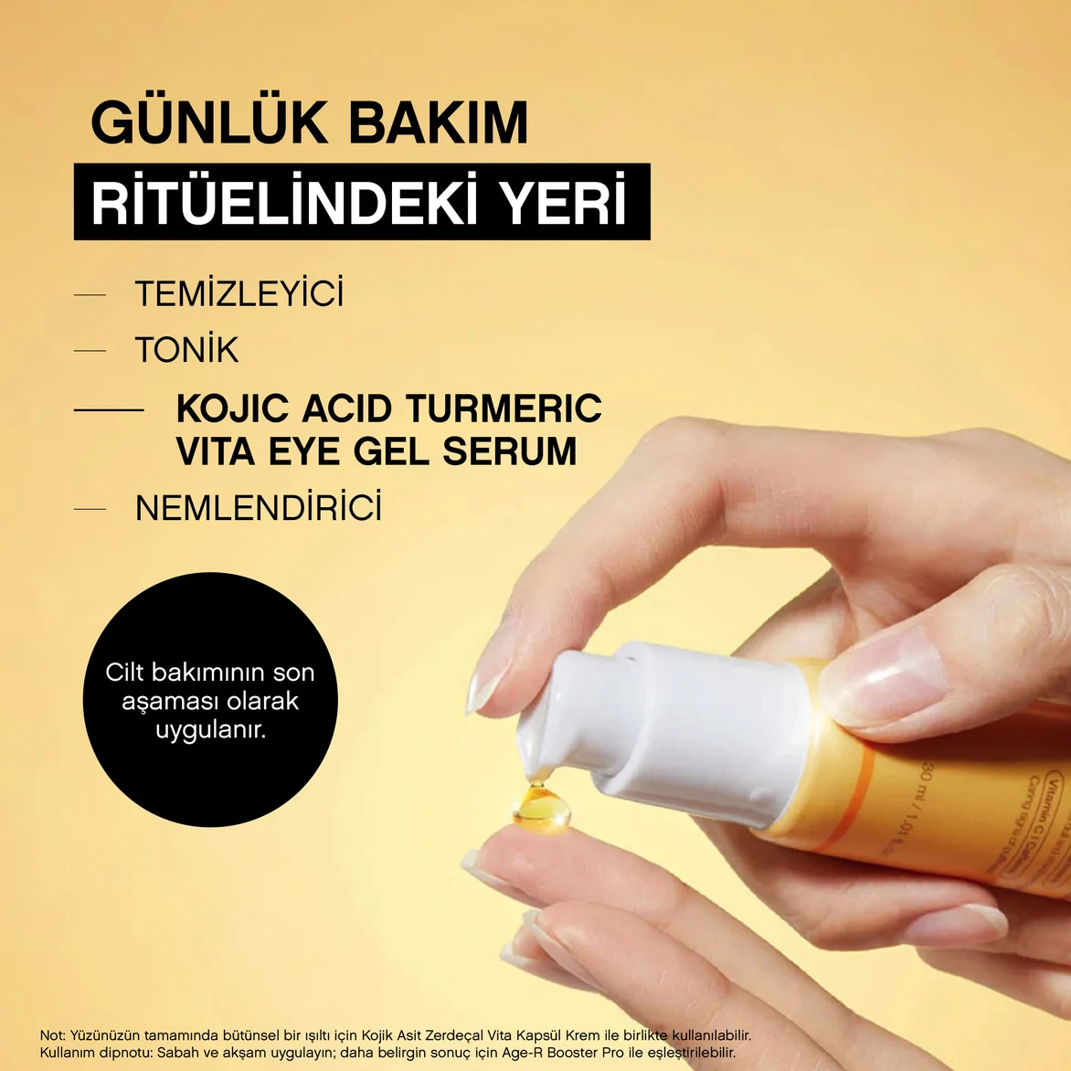 Kojic Acid Turmeric Vita Eye Gel Serum 30ml Kojik Asit, Zerdeçal Göz Jel Serum