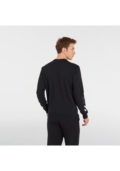 Hummel Elemental Erkek Siyah Yuvarlak Yaka Sweatshirt Siyah
