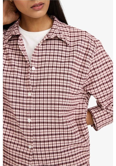 Defacto Oversıze Kareli Flanel Gömlek G7760ax26spbr169 Bordo-br169 Defacto Oversıze Kareli Flanel Gömlek G7760ax26spbr169 Bordo-br169