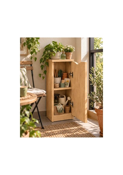 Dar Dolap 25x33x71 Cm Kapaklı Raflı Çok Amaçlı Dolap Banyo Mutfak Salon Antre Balkon Yatak Odası Düzenleyici Kahverengi - 932247161 Kahverengi