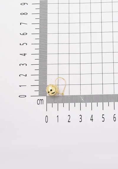 Disko Topu 14 Ayar Altın Küpe Sarı Altın