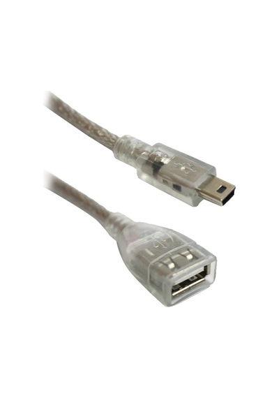 15706 - Usb 5 Pin Male-usb Female Cable / Ipod Kablosu Mavi Şeffaf 30 Cm Powermaster
