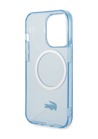 Apple Uyumlu  iPhone 15 Pro Kılıf Lacoste Lisanslı Magsafe Özellikli Transparan Timsah Logo