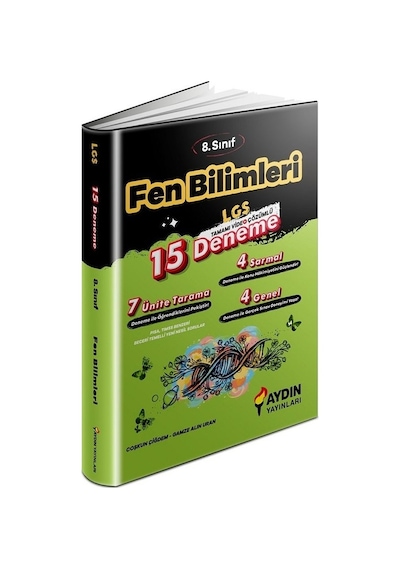 LGS 8. Sınıf Fen Bilimleri 15 Deneme- Aydın Yayınları