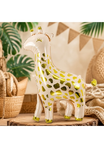 Baby Zürafa Folyo Balon 34 İnç Doğum Günü Baby Shower Parti Süsü Çok Renkli