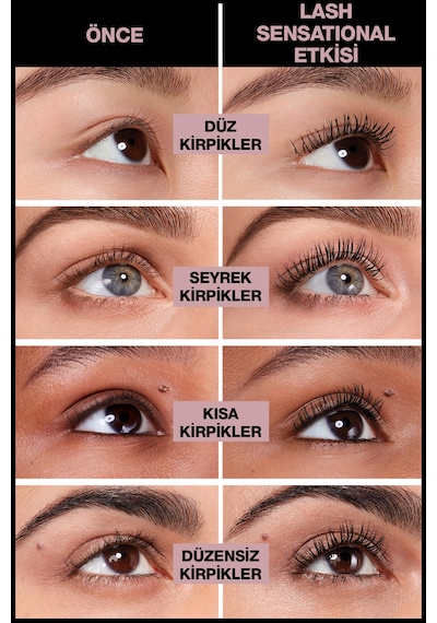Maybelline New York Lash Sensational Waterproof Maskara Siyah