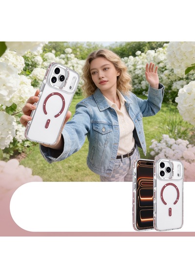 Maks Technology Apple Uyumlu iPhone 18 Pro Kılıf M-safe Şarj Özellikli Mkst Tera Silikon Kapak - Mürdüm