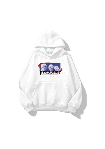 Startmore Unisex Pressure Sweatshirt Hoodie Beyaz Beyaz