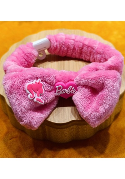 Monalisa Home Lüks Peluşlu Figürlü Saç Bandana Koyu Pembe