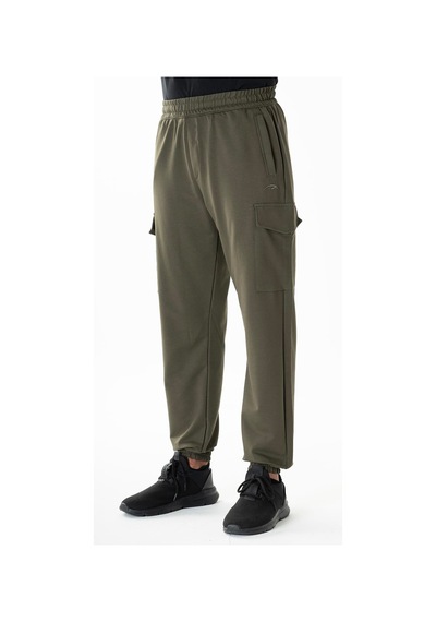 Maraton Sportswear Oversize Erkek Ribana Paça Basic Haki Eşofman Altı 22396-haki Haki