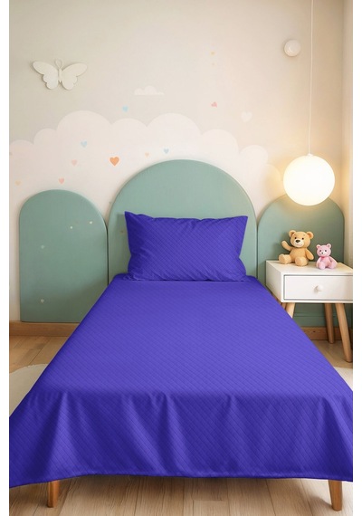 Mor Modern Genç Odası Tek Kişilik Pike Takımı - Düz Kapitone Lila 160x220 Cm Mevsimlik Yatak Örtüsü Puslu Keten Kırığı