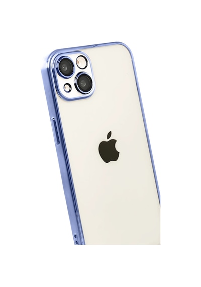 Newface - 538 - Apple Uyumlu iPhone 15 Razer Lensli Silikon - - Spt-gld - Açık Mavi