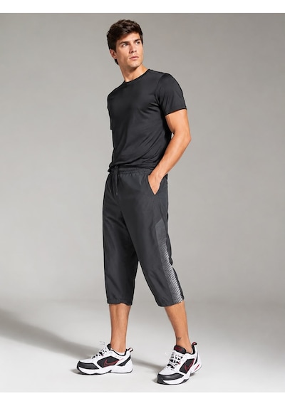 Tryon Dakota Polyester Kumaş Erkek Siyah Spor Kapri