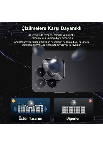 Görüntü Kalitesi Bozmayan Kamera Lens Koruyucu Safir Sapphire Siyah, Xiaomi Mi 17t / Xiaomi Mi 17t Pro Diğer