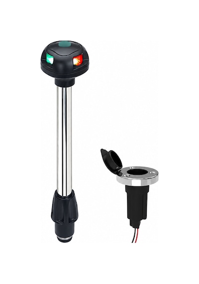 Labarka LED Krom Bayrak Direği İskele Sancak 28 cm 12V
