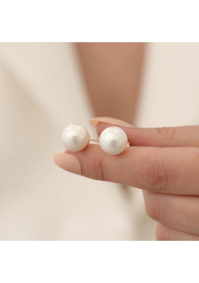 925 Ayar Gümüş White Tatlısu İncisi Küpe-12mm
