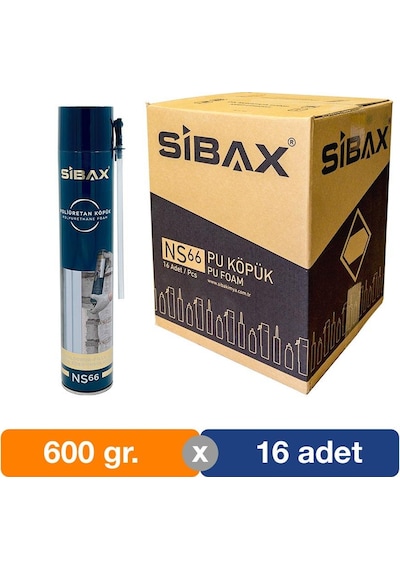 Sibax Ns66 Poliüretan Dolgu Köpüğü Montaj Köpük 600 Gr 16'lı Paket