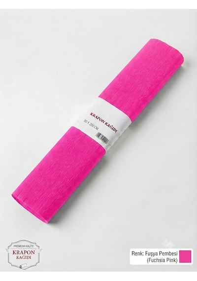 Premium Pembe Krapon Süsleme Kağıdı 50x200 Cm 60 Gr Parti, Organizasyon Ve Okul Etkinlikleri İçin 1 Adet