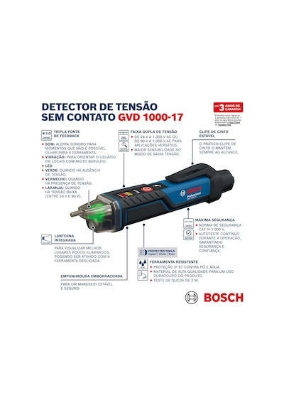 Bosch Temassız Voltaj Test Cihazı Gvd 1000-17 Professional