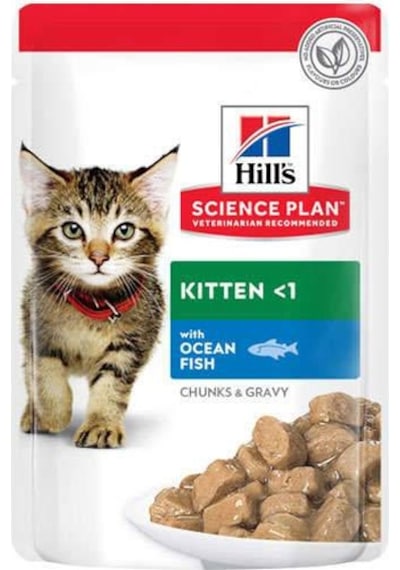 Hill's Chunks in Gravy Okyanus Balıklı Pouch Yavru Kedi Maması 85 G