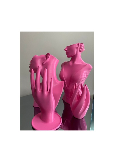 Pembe 4lü Set Dekoratif Takı Organizer Manken Standı Makyaj Mücevher Kolye Tasarım Sergi Yüzük