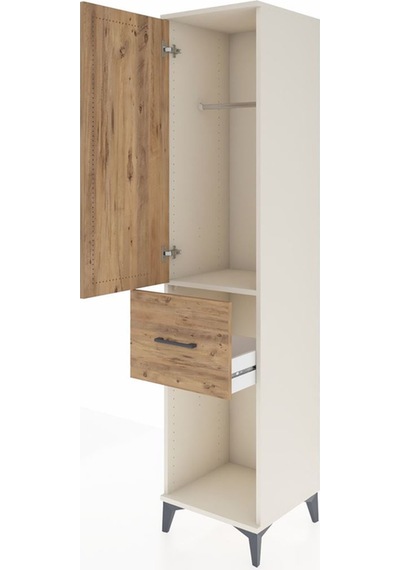 Hyperion Dolap Tek Raflı Tek Çekmeceli Tek Askılı 44x44x195 A... Aytaşı