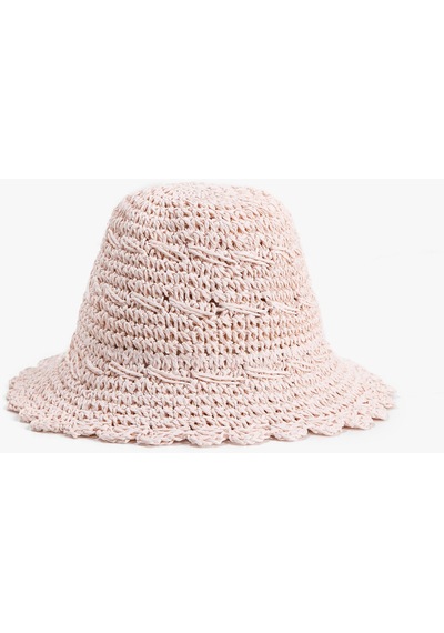 Koton Hasır Örme Bucket Şapka Açık Pembe 2skg40020aa 2SKG40020AAPB3 Pembe