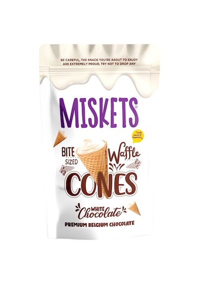 Miskets Beyaz Çikolata Dolgulu Mini Kornet Gofret 120 G