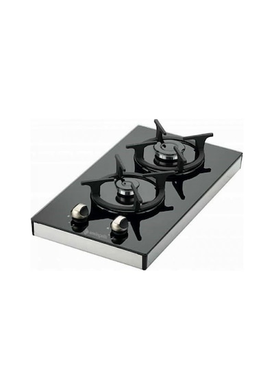 Eminçelik EC-SÜ 4120 BG30 NG Siyah Cam Set Üstü İkili Ocak