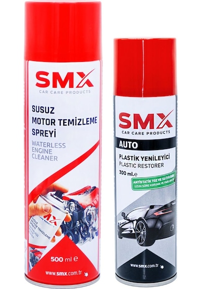 Susuz Motor Temizleme Spreyi 500 Ml + Tampon & Plastik Yenileyici 300 Ml