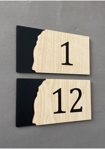 Meşe Serisi 1-12 Arası 12 Adet MDF Kapı Numarası