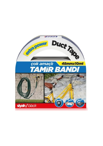 Çok Amaçlı Suya Dayanıklı Tamir Bandı 48mmx10m Siyah