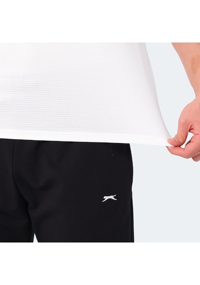 Slazenger KALLIAS Erkek Cepli V Yakan Beyaz Tişört
